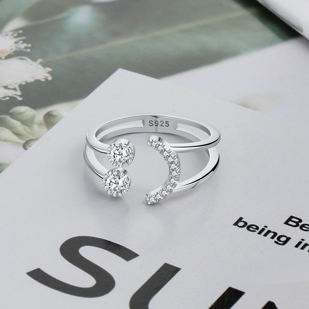 Stylish Silver filigree design With American Diamond Stone Couple Adjustable  Ring - Gem O Sparkle